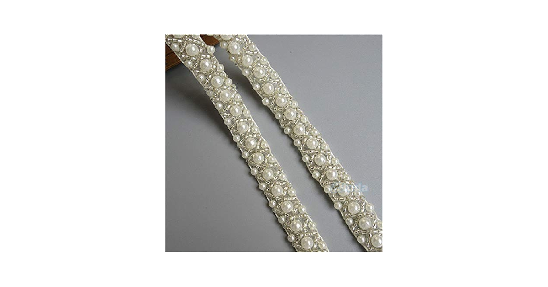 Amazon.com: 1 Meter Pearl Beaded Band Lace Edge Trim Ribbon